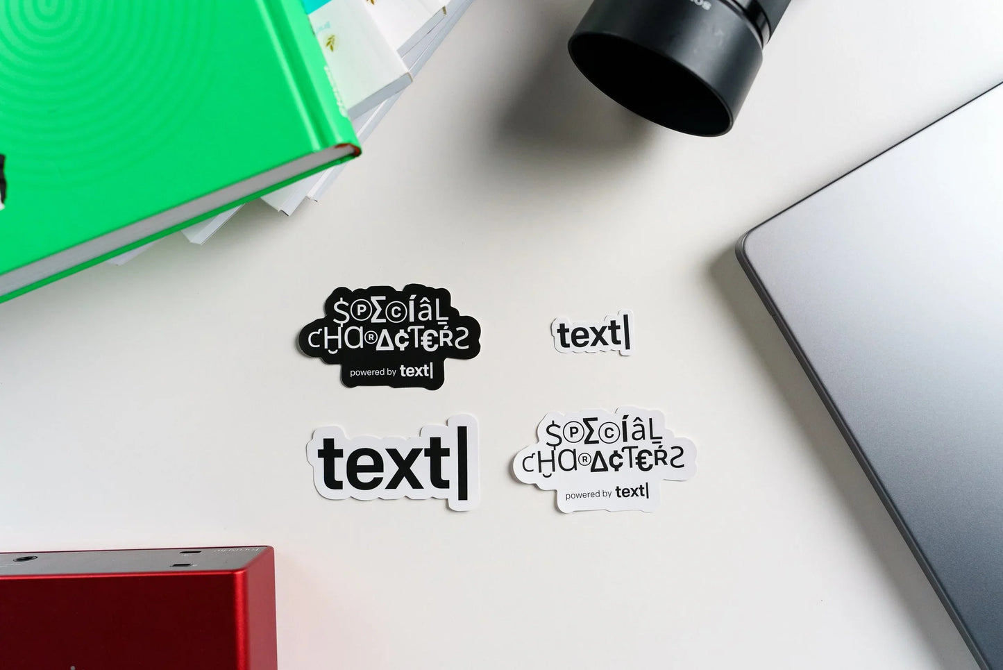 text| Stickers | Set of 4