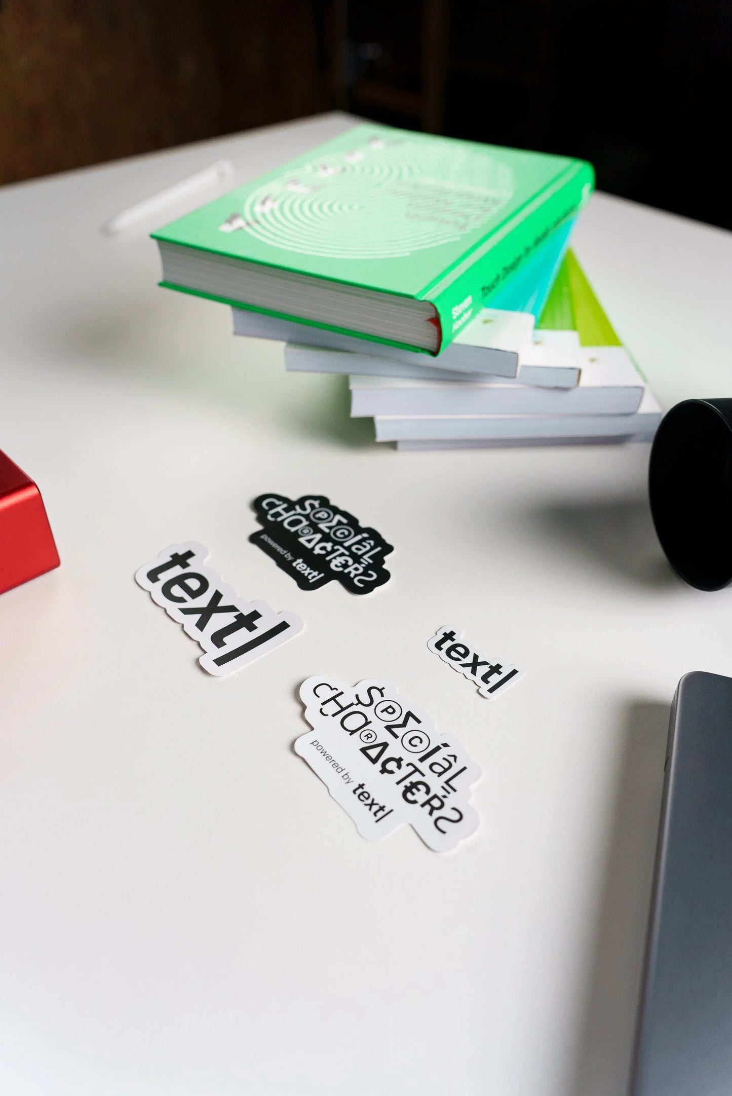 text| Stickers | Set of 4