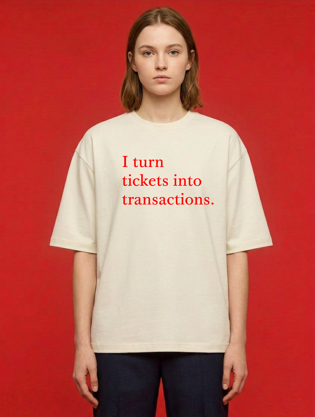 I turn tickets into transactions - Oversized t-shirt