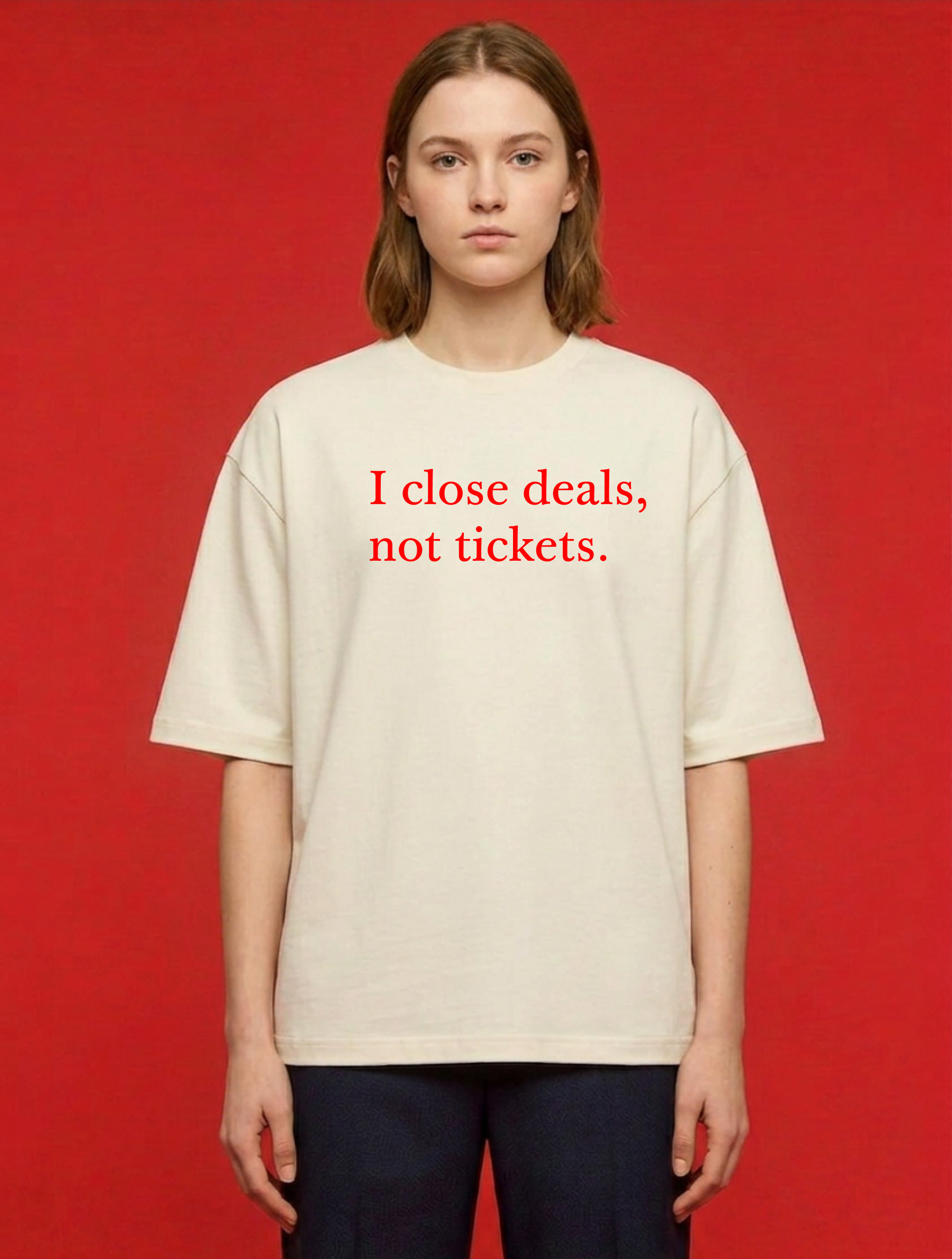 I close deals, not tickets - Oversized t-shirt